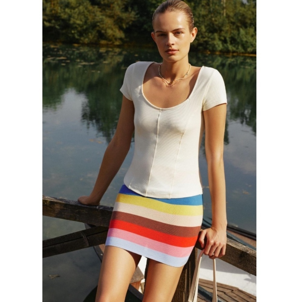 Kule Striped Mini Skirt Anthropologie.